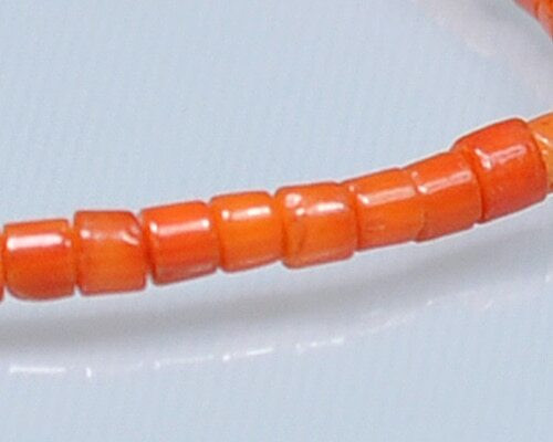 Heishi Orange Coral (Dyed) Beads 2x3mm | Sold By 1 Strand(8") | BS0024